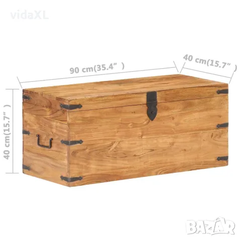 vidaXL Ракла, 90x40x40 см, акациево дърво масив, снимка 5 - Скринове - 56146618