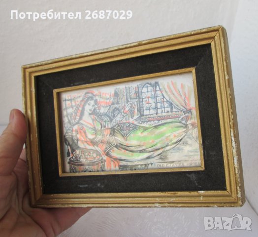 Стар истанбулски харем с рамка, картина, снимка 7 - Антикварни и старинни предмети - 30108930