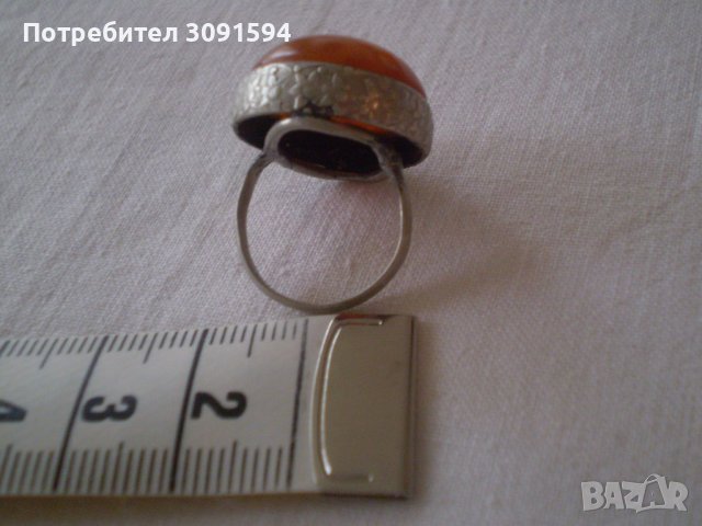 Стар сребърен пръстен с натурален Кехлибар , снимка 9 - Антикварни и старинни предмети - 37094766