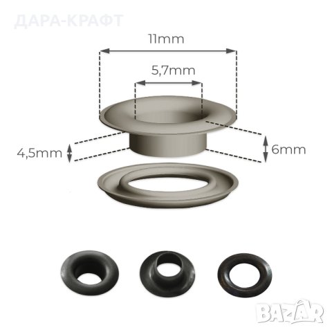 Комплект за поставяне на капси - матрица, замба и месингова подложка + капси с шайби, снимка 8 - Други инструменти - 42324015