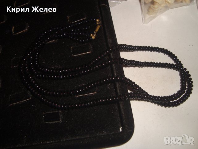 ТЪМЕН ОПУШЕН КРИСТАЛ РЕТРО АРТ СТИЛНО КОЛИЕ 18983, снимка 4 - Колиета, медальони, синджири - 31450936