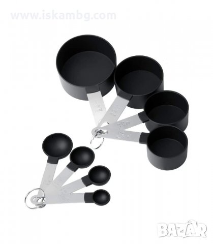 КОМПЛЕКТ ОТ 8БР. МЕРИТЕЛНИ ЧАШКИ И ЛЪЖИЧКИ СЪС СТОМАНЕНА ДРЪЖКА - код 2774, снимка 7 - Аксесоари за кухня - 33918845