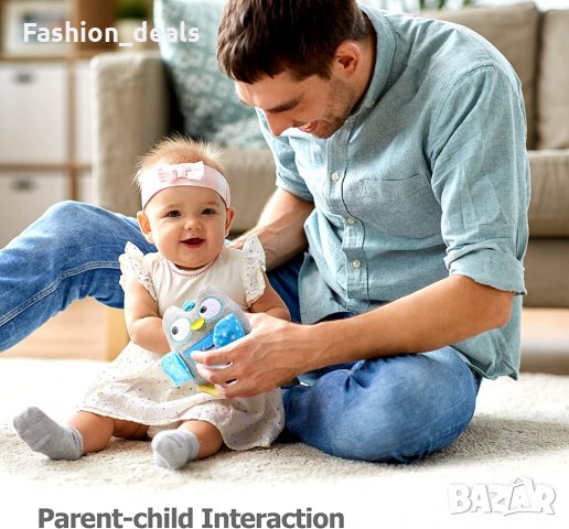 Нова детска музикална плюшена играчка Бухал за бебета малки деца 0+ месеца, снимка 4 - Плюшени играчки - 35418183