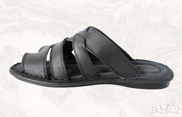 ЕСТЕСТВЕНА кожа- Габровски / български мъжки чехли, модел 144, снимка 5 - Мъжки чехли - 54102268