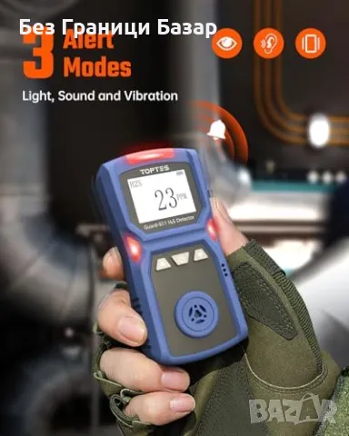 Нов Портативен H2S детектор с тройна аларма и 5-дневна батерия за аварии, снимка 2 - Друга електроника - 48158010