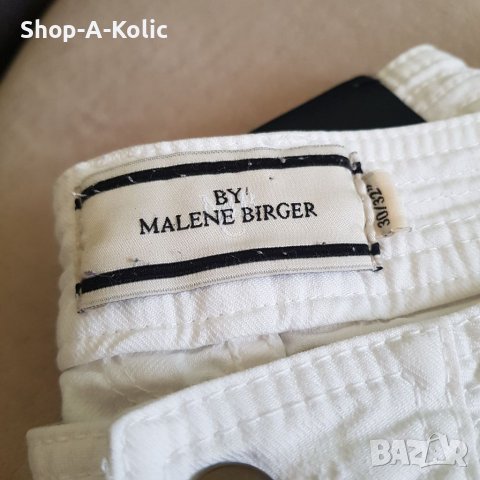 Original BY MALENE BIRGER Stretch Cotton Zip Cuff White Trousers Pants, снимка 3 - Панталони - 38574791