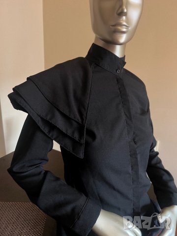 Стилна елегантна черна риза ! , снимка 3 - Ризи - 42402172
