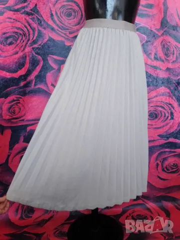 Бежова пола Солей плисе Есенно-зимен модел , снимка 5 - Поли - 49397621