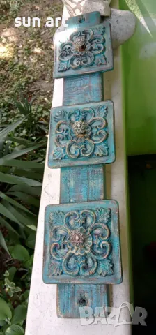 огледало ,закачалка -комплект в синьо, снимка 5 - Етажерки - 46838689