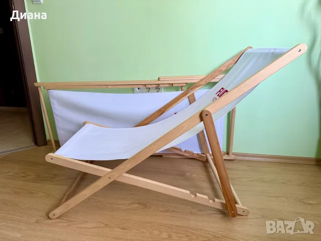 Сгъваем дървен шезлонг, снимка 2 - Градински мебели, декорация  - 55809115