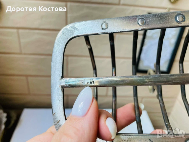 Красива посребрена поставка за 6 филии от Англия, с маркировки, снимка 4 - Антикварни и старинни предмети - 54229530