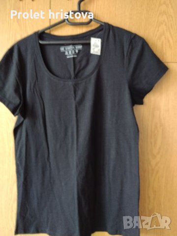 Черна, дамска тениска, памук, снимка 1 - Тениски - 40791795