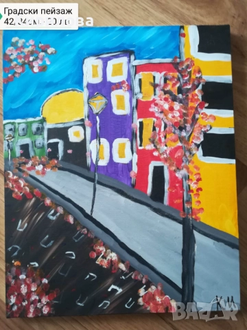 картина "Залез на езерото", снимка 4 - Картини - 41312502