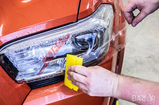 Трансперантно безцветно защитно фолио за фарове и стопове 100х40 см., снимка 3 - Аксесоари и консумативи - 35488197