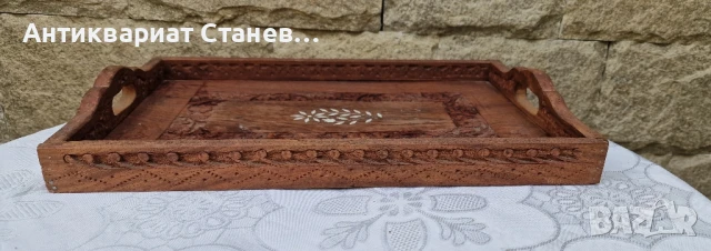 Колекция от  дървени подноса, изработени в Индия, снимка 2 - Антикварни и старинни предмети - 50752153