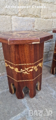 Ефектни инкрустирани дървени масички , снимка 18 - Маси - 54229960
