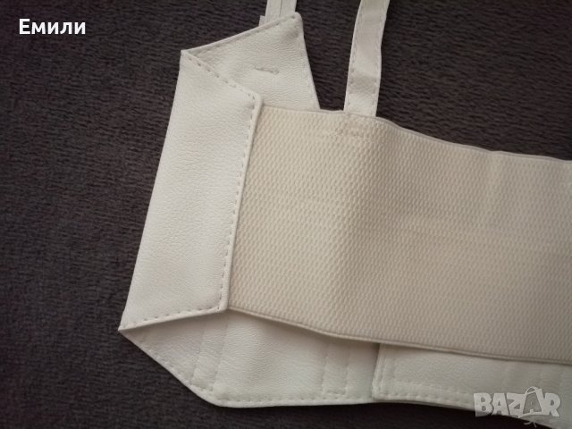 Бял кожен корсет колан р-р XS, S, M, снимка 9 - Корсети, бюстиета, топове - 38966945
