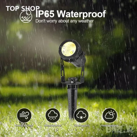 IRISECO 4 в 1, 15M външни прожектори с адаптер, 12V, IP65, 3000К, снимка 3 - Прожектори - 49511646