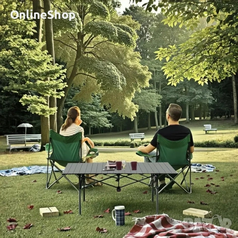 Сгъваема къмпинг маса, 95x56x50 см, стоманена конструкция, снимка 12 - Други стоки за дома - 53076270