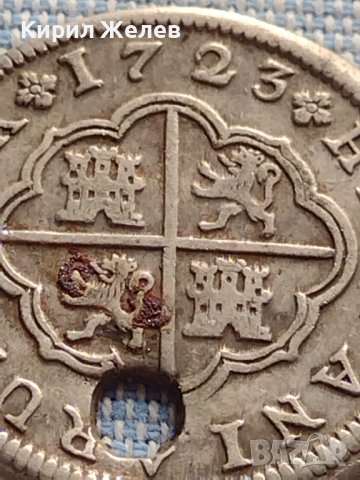 Сребърна монета 2 реала 1723г. Филип пети Сеговия Испания 13683, снимка 2 - Нумизматика и бонистика - 42900075