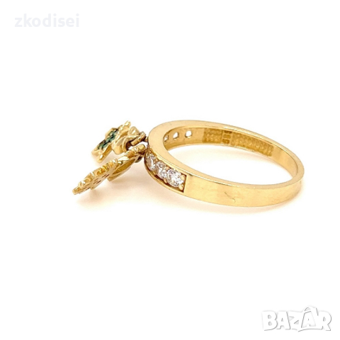 Златен дамски пръстен 3,26гр. размер:57 14кр. проба:585 модел:21989-5, снимка 2 - Пръстени - 44764785