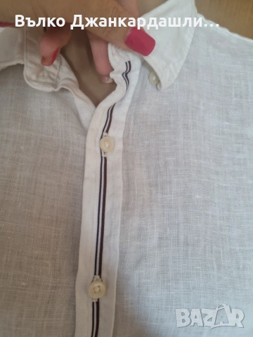 Мъжка ленена риза Zara, размер L, снимка 2 - Ризи - 53094235