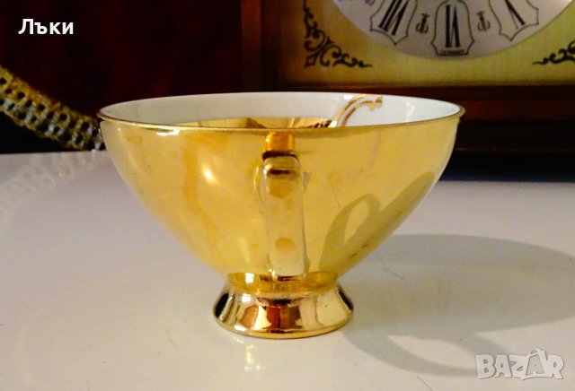 Чаша с чиния баварски порцелан 24 k Gold. , снимка 4 - Чаши - 42310243