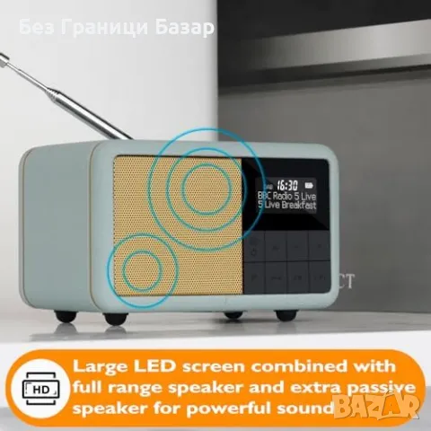 Ново малко DAB+ радио с Bluetooth и аларма – водоустойчиво, компактно, снимка 6 - Други - 50294639