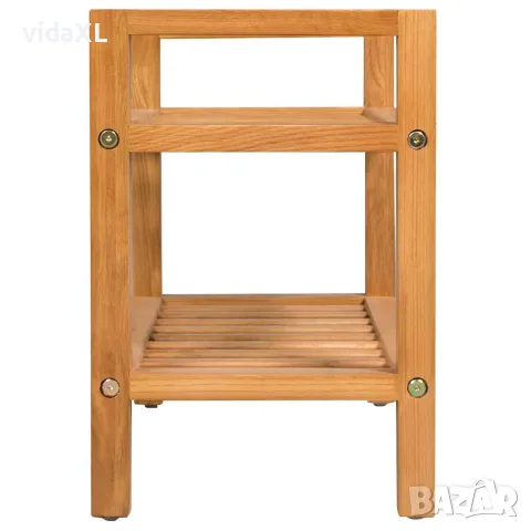vidaXL Поставка за обувки с 2 рафта, 50x27x40 см, дъбов масив, снимка 2 - Ракли - 56146433