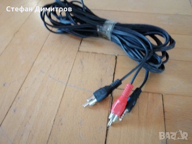 Кабел 3,5mm JACK(м)/2xRCA(м) 5 м , снимка 2 - Други - 31104099