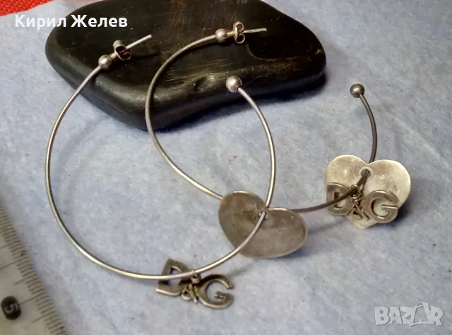 D&G Стилни СРЕБЪРНИ ОБЕЦИ със СЪРЧИЦА СРЕБРО 925 БУТИКОВ АРТ МОДЕЛ ДОЛЧЕ и ГАБАНА 49616, снимка 7 - Обеци - 49379301