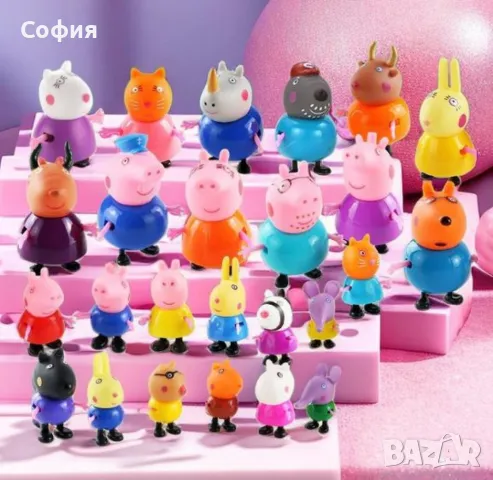 Комплект Фигурки за игра Пепа Пиг всички герои Peppa Pig фигурки, снимка 3 - Кукли - 47979115