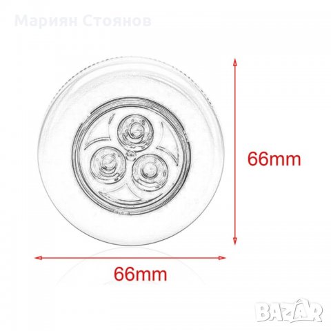 Сензорна LED лампа за шкафове гардероби таван стена килер светодиодна нощна, снимка 4 - Лед осветление - 29433106