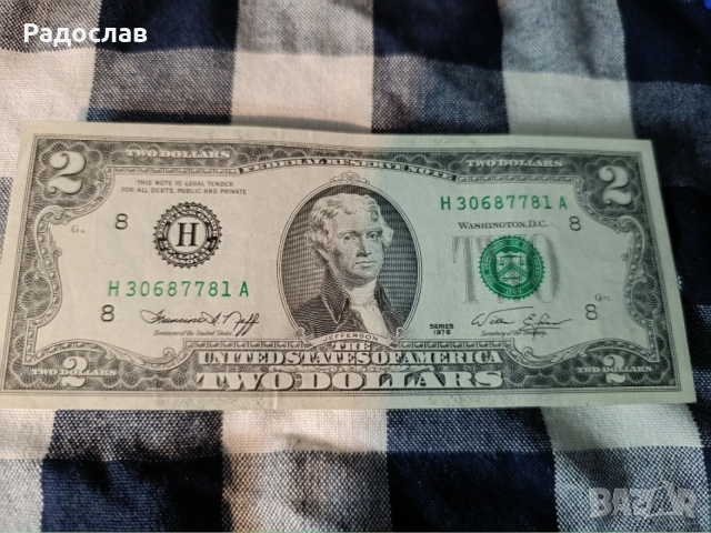Банкнота Два Долара от1976 Година