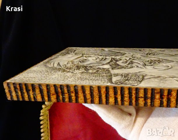 Рицар Тамплиер,посребрено пано,картина от месинг. , снимка 4 - Пана - 34166570