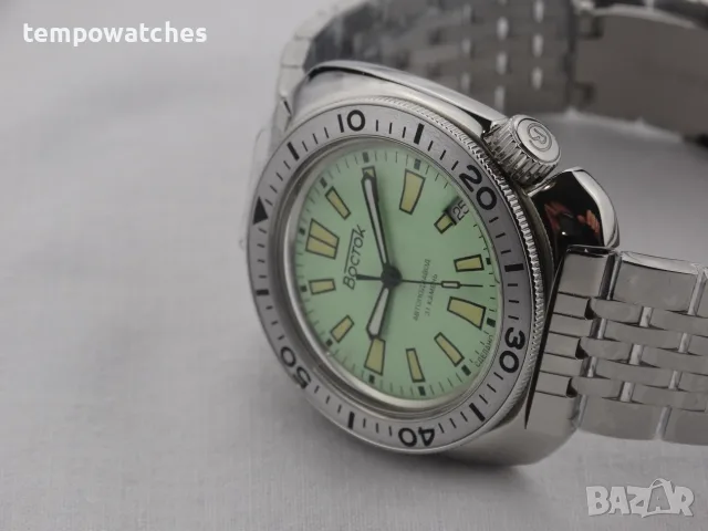 ВОСТОК АМФИБИЯ АВТОМАТИЧЕН-"ЧЕРЕПАХА"-"LIME" ref: 70086В, снимка 6 - Мъжки - 48082146