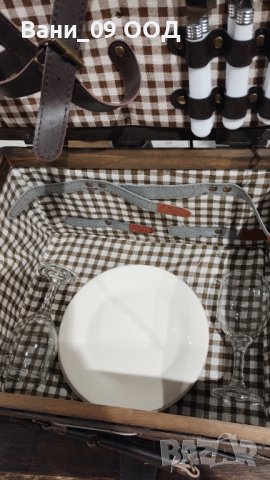 Заредена кошница за пикник от плетено дърво, снимка 11 - Други - 40767431