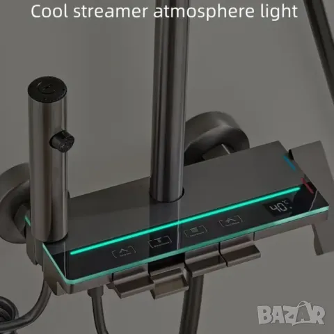 🚿 Луксозна вградена душ система  Elegance Pro – с дъждовен душ и стилни сиви "пиано" бутони🚿, снимка 1