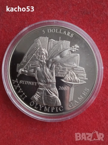 5 долара 2000 г. Либерия- Възпоменателна монета.