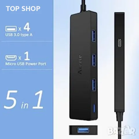 Хъб Aceele Ultra Slim Type C USB C Hub, снимка 4 - Друга електроника - 48712529