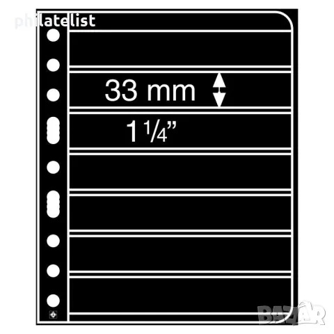 Leuchtturm Vario 7S листи за марки с 7 реда, опаковка 5 бр