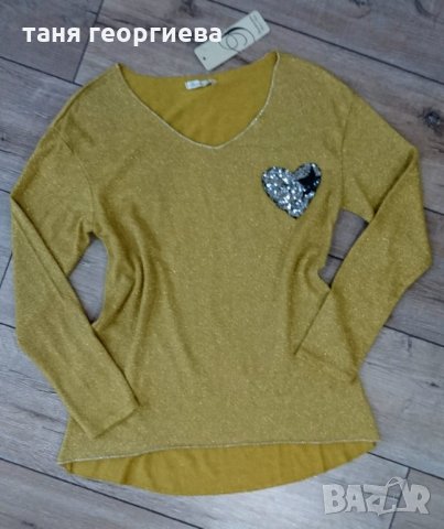 нежна блузка с ламе, снимка 1 - Блузи с дълъг ръкав и пуловери - 30628118