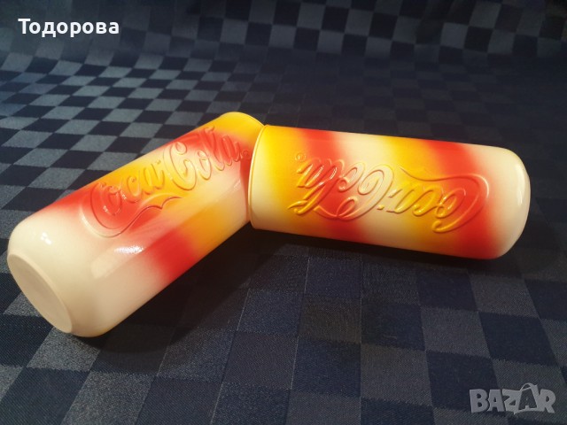 Оригинални рекламни чаши на  Coca Cola от цветно стъкло , снимка 3 - Чаши - 44790018