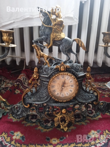 Английски бронзов часовник, снимка 2 - Антикварни и старинни предмети - 52490587