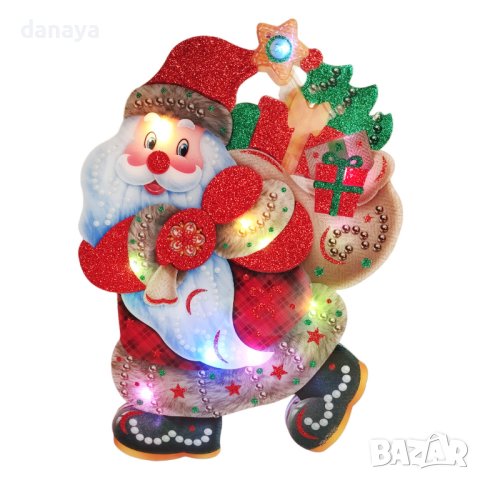 4225 Светеща коледна украса за прозорец стена Дядо Коледа, снимка 3 - Декорация за дома - 42682012
