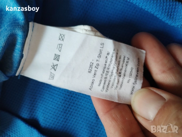 fjallraven abisko vent zip t-shirt ls - страхотна мъжка блуза Л КАТО НОВА, снимка 7 - Блузи - 51924685