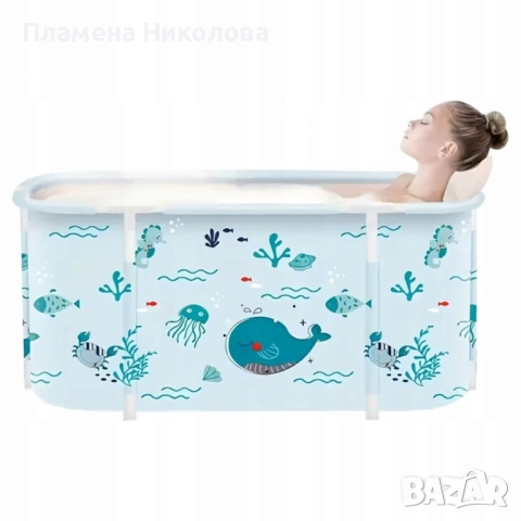 Сгъваема преносима вана XXL с възглавница и топлоизолация – Комфорт и удобство в малката баня, снимка 4 - Душ кабини и вани - 52844731