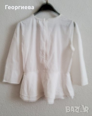 Бяла памучна риза с декорации, снимка 5 - Ризи - 37890370