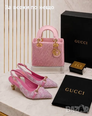 Gucci Дамски Светло Розови Обувки На Ток Гучи - Различни Модели Код E147, снимка 4 - Дамски обувки на ток - 55800028