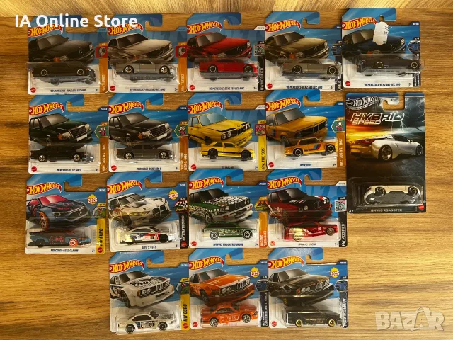 Hot Wheels BMW M3; E30 Wagon; 2002; 635 CSi; M4 GT3; i8; Mercedes Benz 560 SEC; 500 E; CLA